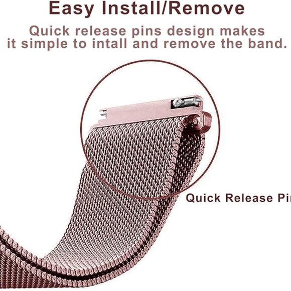 Smartwatch Compatible 20mm Metal Mesh Bracelet Wristband Magnetic Adjustable EUC - Picture 4 of 12